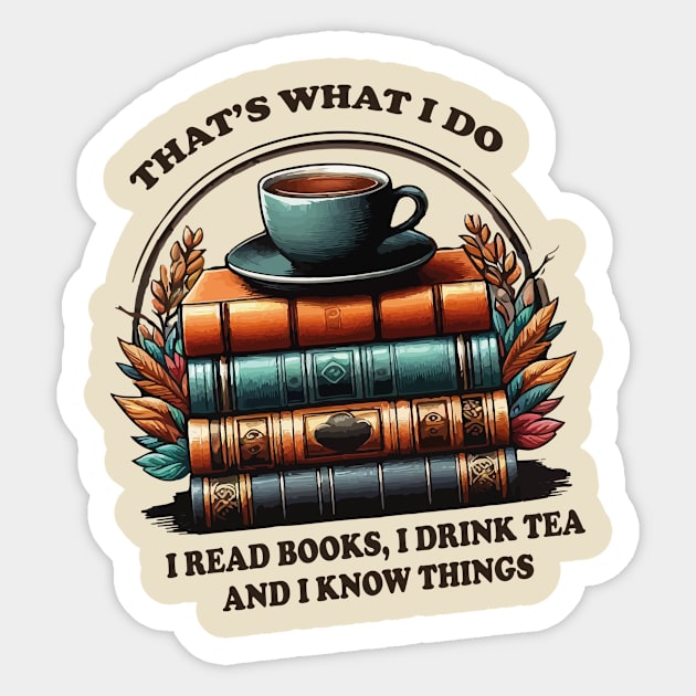 that's what i do read books i drink tea and i know things Sticker by WILLER